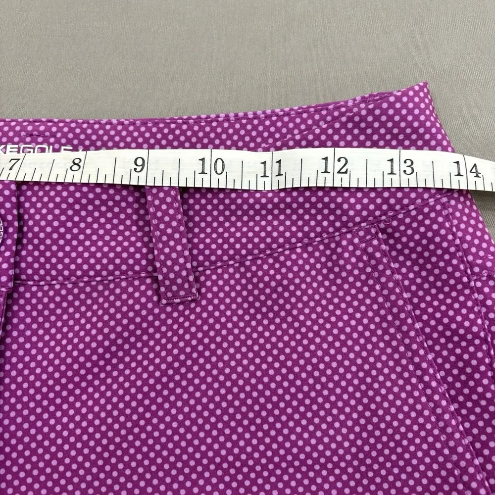 Nike Golf Tour Performance Womens Sz 0 Dri Fit Shorts Purple White Dot Print